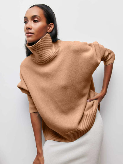 Xandra | Sweter z Długim Kołnierzem