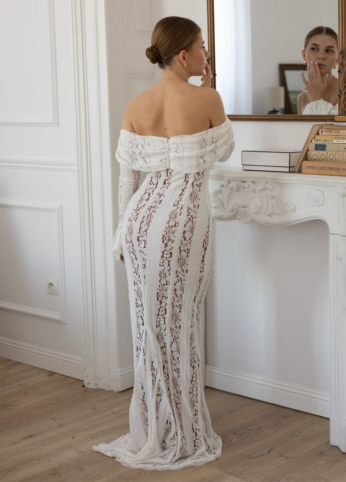Damska Koronkowa Sukienka Maxi | Elegancka Biała Sukienka na Specjalne Okazje