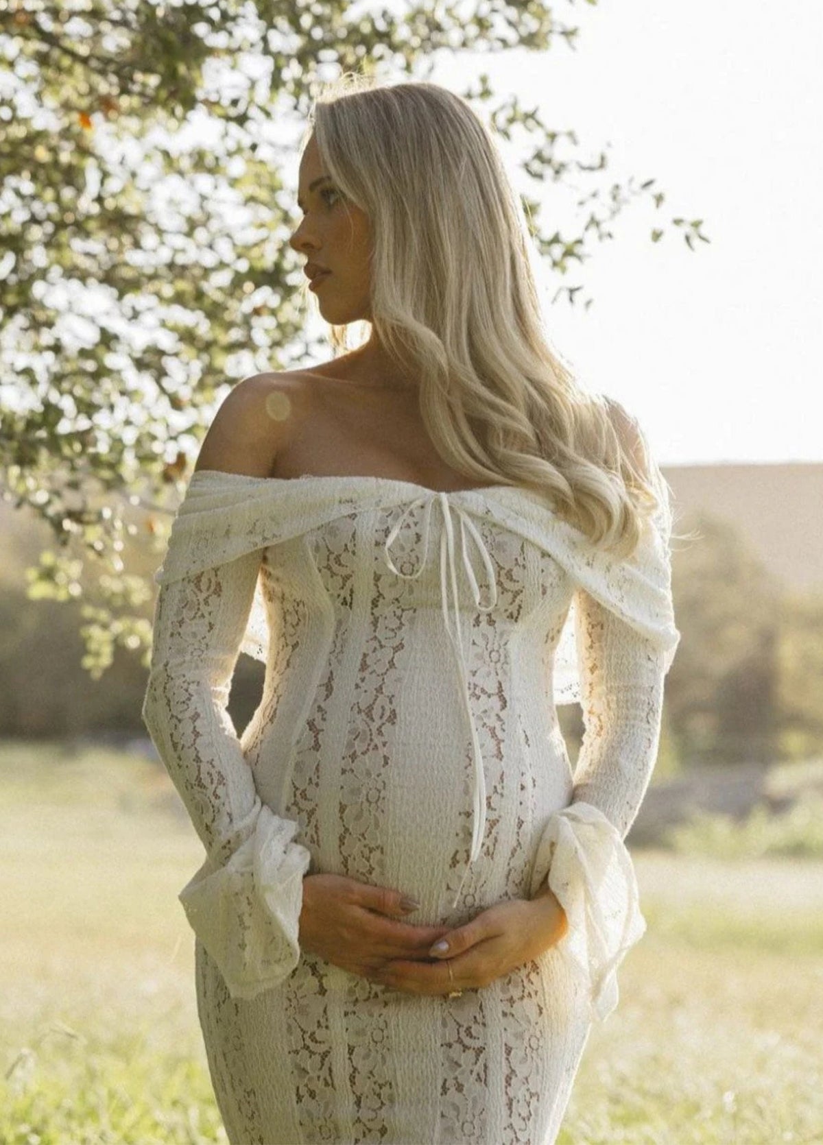 Damska Koronkowa Sukienka Maxi | Elegancka Biała Sukienka na Specjalne Okazje