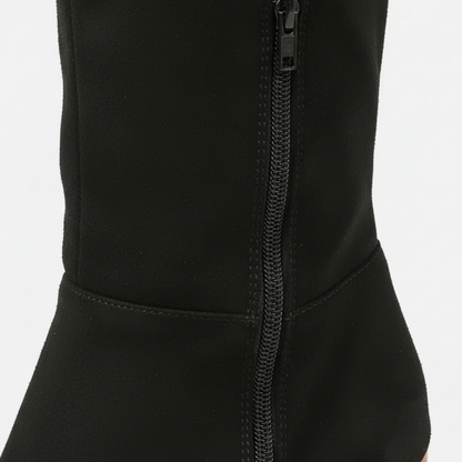 Damskie Wysokie Buty Zamszowe Na Kwadratowym Obcasie