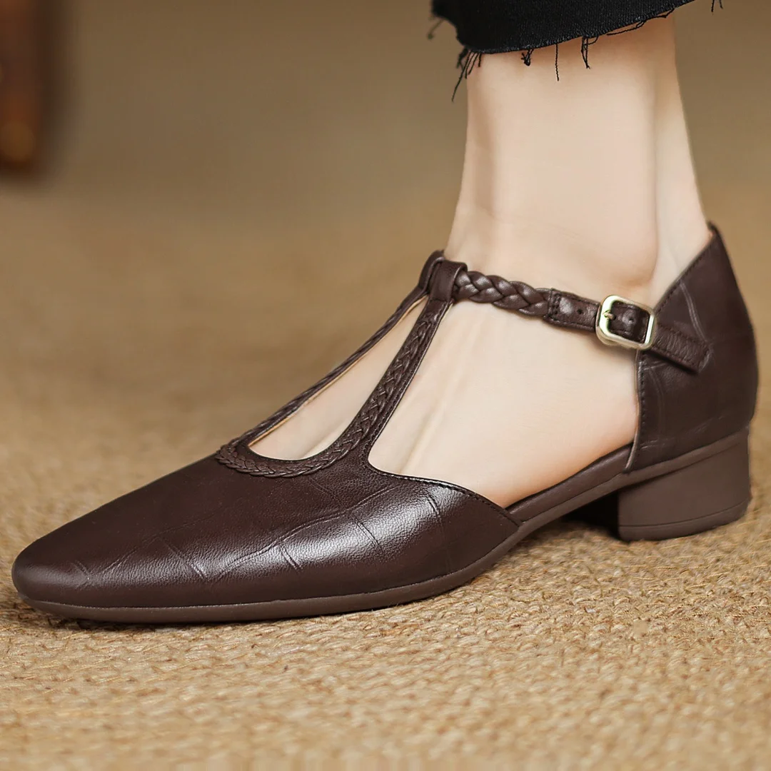 Eleganckie Buty Damskie Mary Jane z Płaską Podeszwą i Paskiem T | Komfortowe i Stylowe na Co Dzień 0