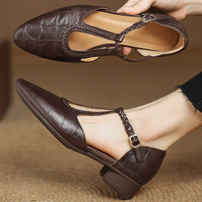 Eleganckie Buty Damskie Mary Jane z Płaską Podeszwą i Paskiem T | Komfortowe i Stylowe na Co Dzień 2
