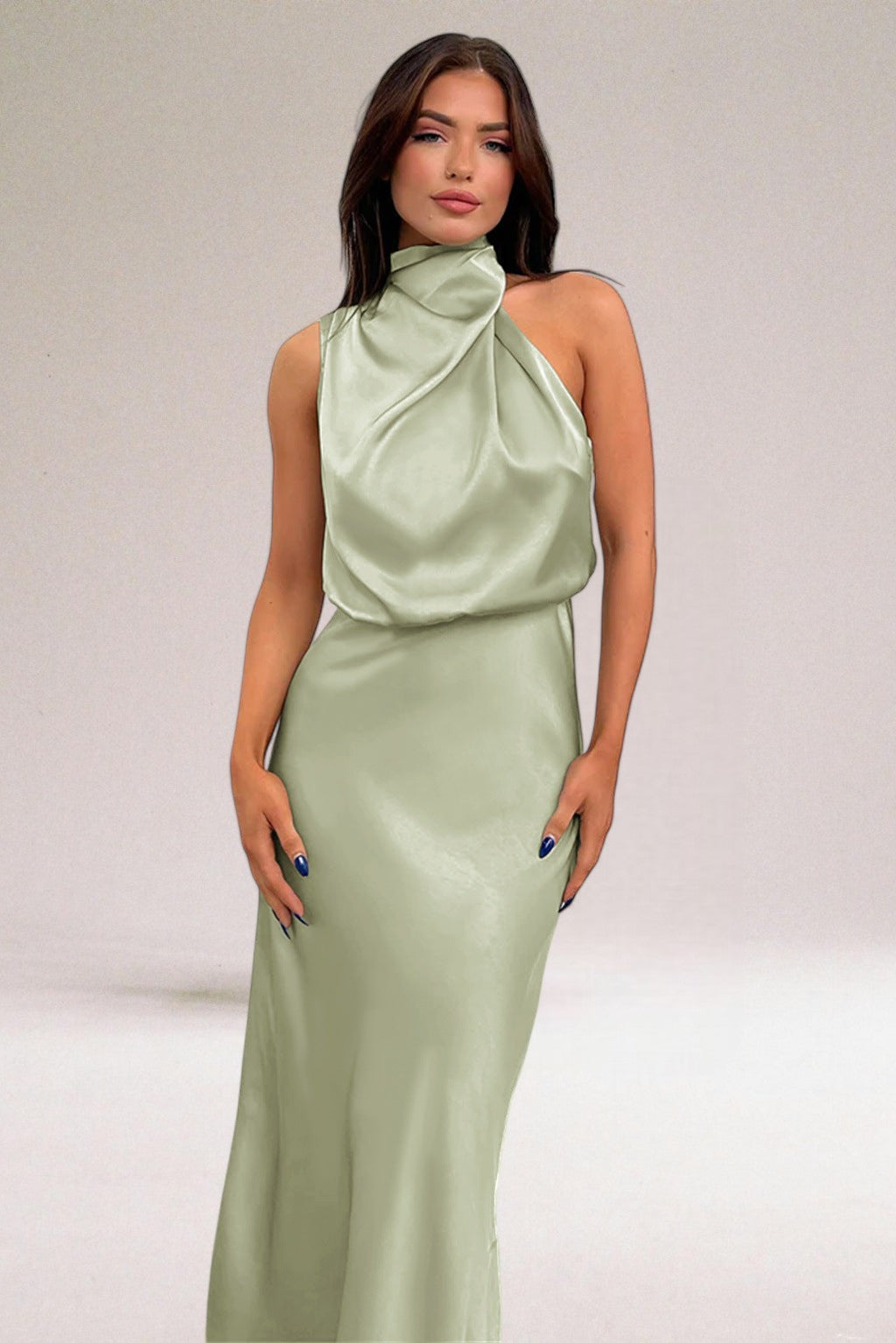 Emily | Elegancka Sukienka Halter z Wiązaniem 0