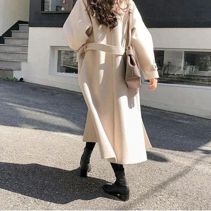 Sylwia | Luksusowy długi płaszcz damski w eleganckim stylu