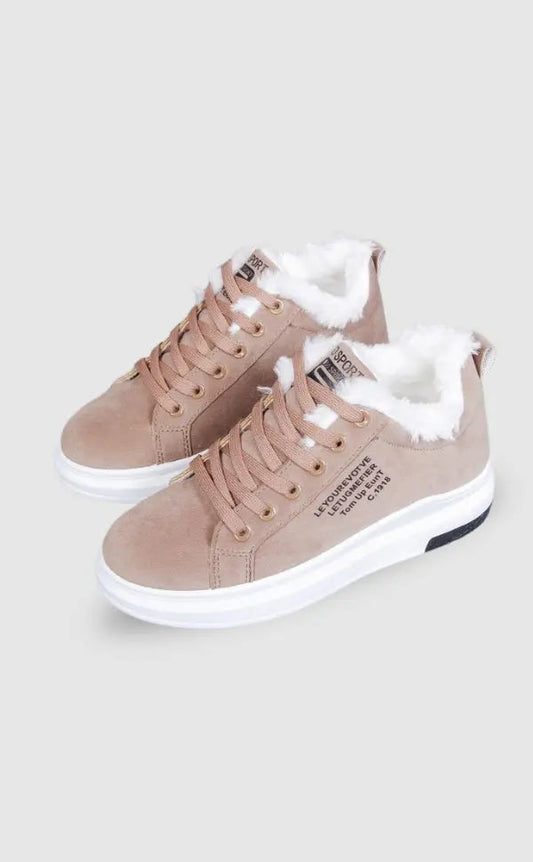 Jovie | Sneakersy z Fleece'owym Wypełnieniem na Grubej Podeszwie