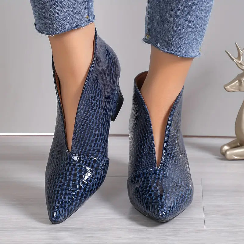 Luz™ | Damskie teksturowane botki z zakrzywionym krojem i średnim obcasem | Elegancki styl i komfort na co dzień 3