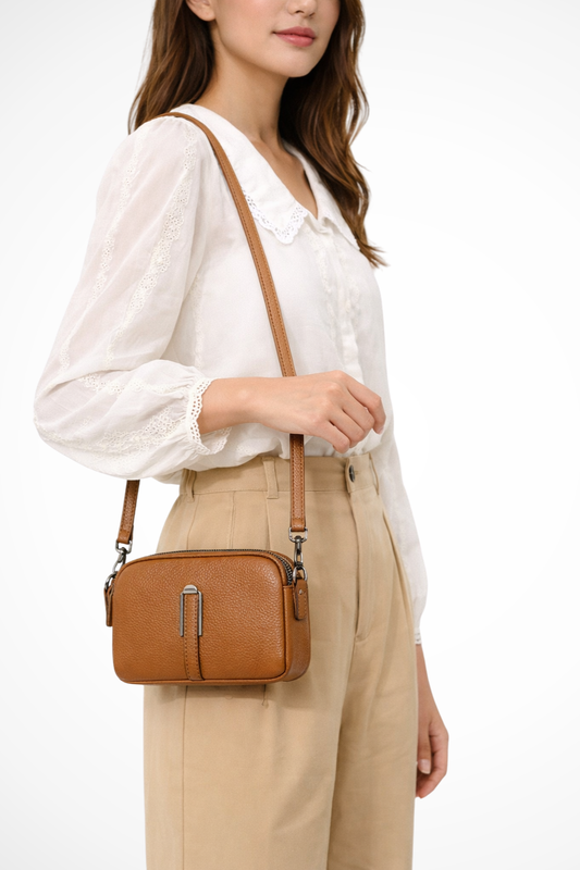Maya | Kompaktowa Damska Torba Crossbody z Podwójnym Zamkiem 0