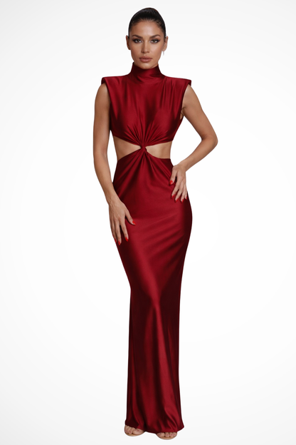 Mia | Elegancka Damska Sukienka Maxi z Wysokim Dekoltem 2