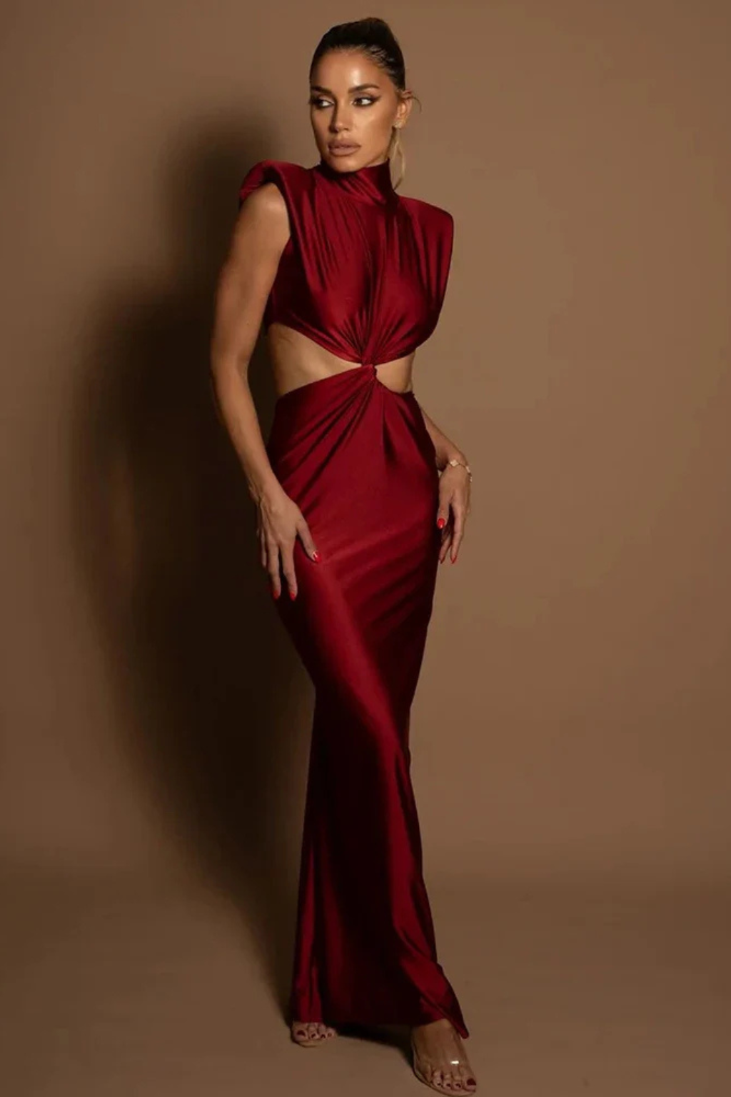 Mia | Elegancka Damska Sukienka Maxi z Wysokim Dekoltem 3