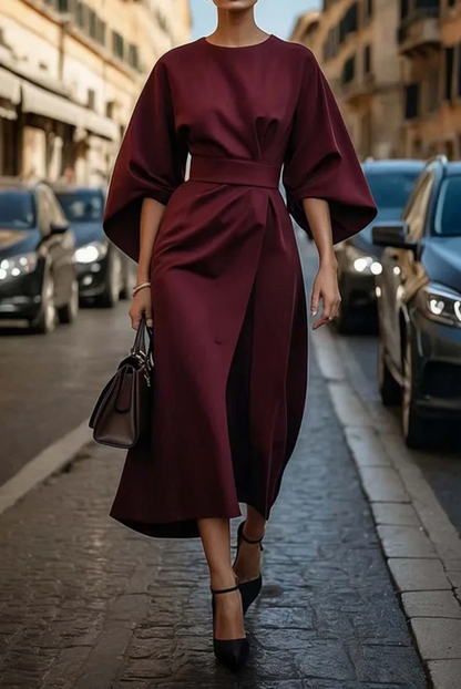 Mia | Elegancka Sukienka z Latarnianymi Rękawami 4