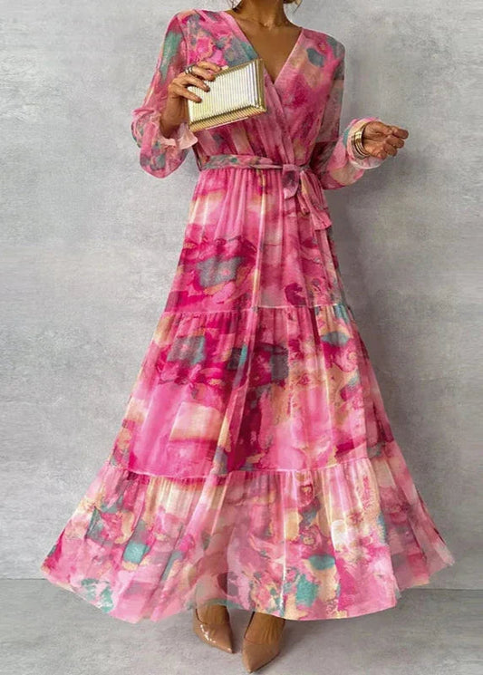 Olivia | Elegancka Kwiatowa Sukienka Na Wesele Długa 0
