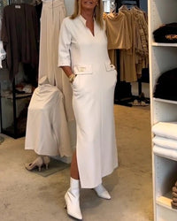 Stylowa Sukienka Damska | Lekkotkaninowa Sukienka na Wesele z Pochlebnym Krojem | Elegancka i Wygodna na Co Dzień