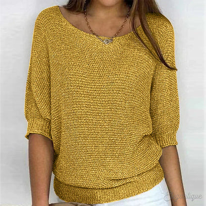 Stylowy Top Damski | Elegancki Top Damski z Długim Rękawem i Teksturowanej Dzianiny | Wygodny na Każdą Okazję