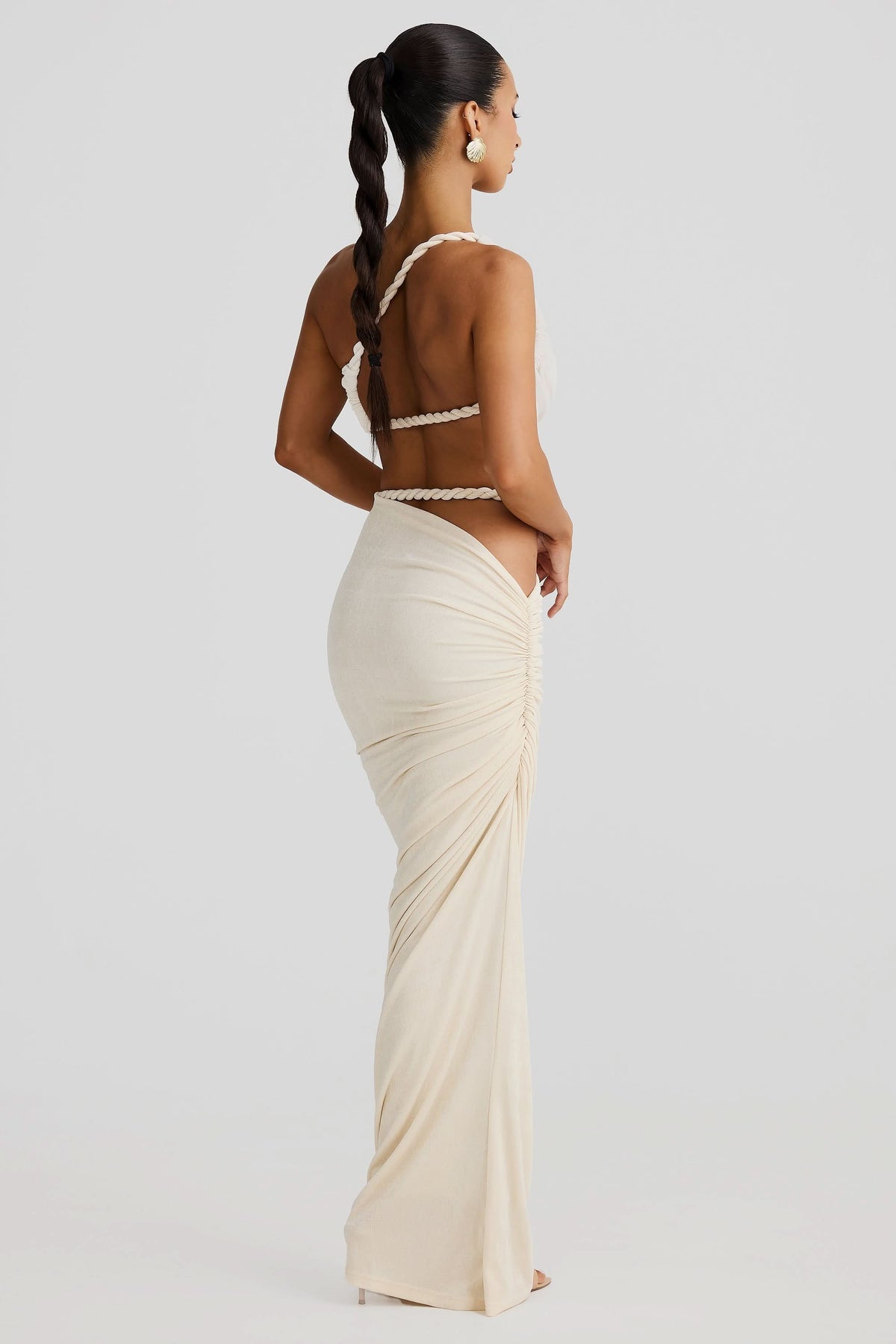 Stylowy Zestaw Damski | Komplet Top i Spódnica Maxi z Asymetrycznym Wycięciem dla Eleganckiego Looku