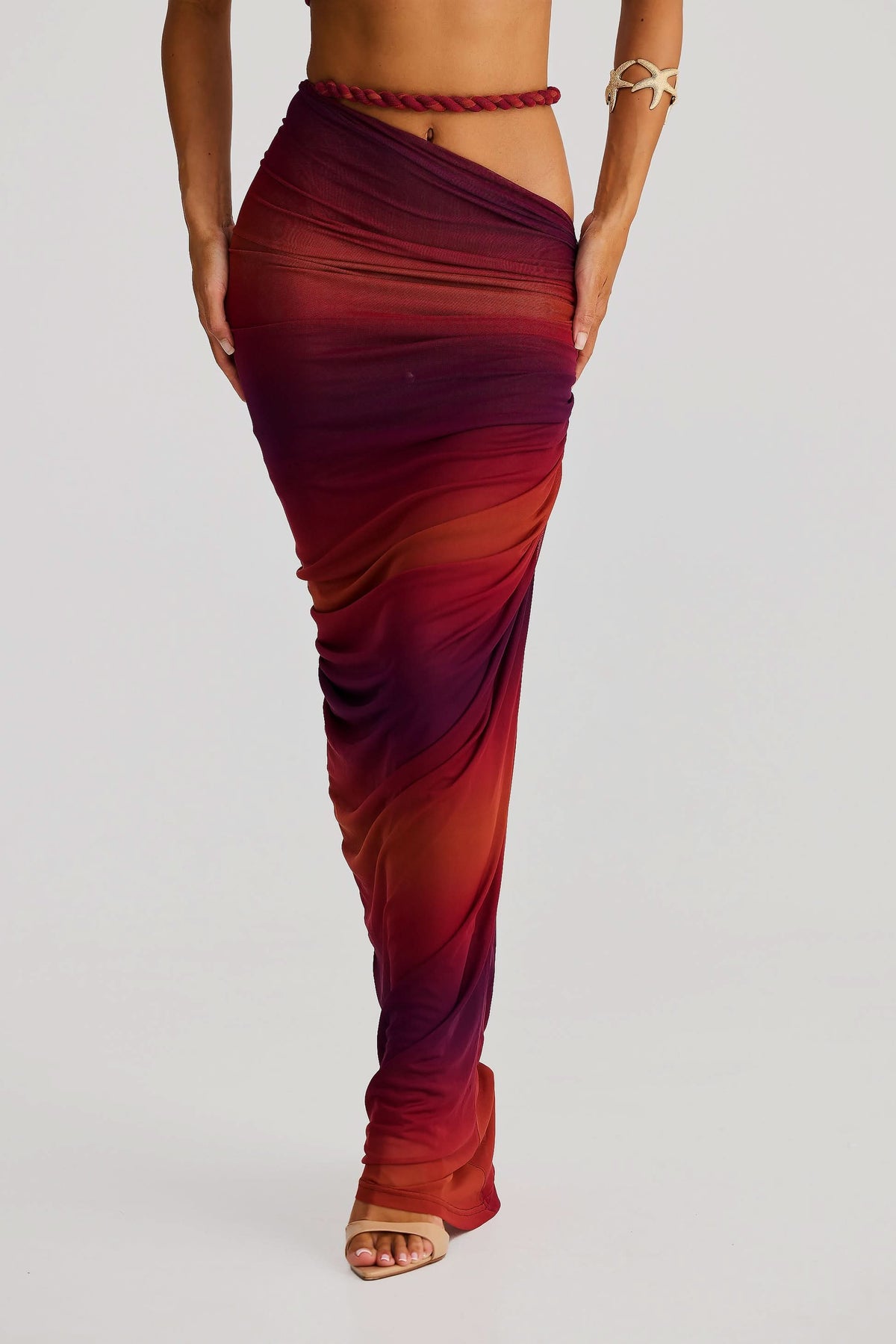Stylowy Zestaw Damski | Komplet Top i Spódnica Maxi z Asymetrycznym Wycięciem dla Eleganckiego Looku