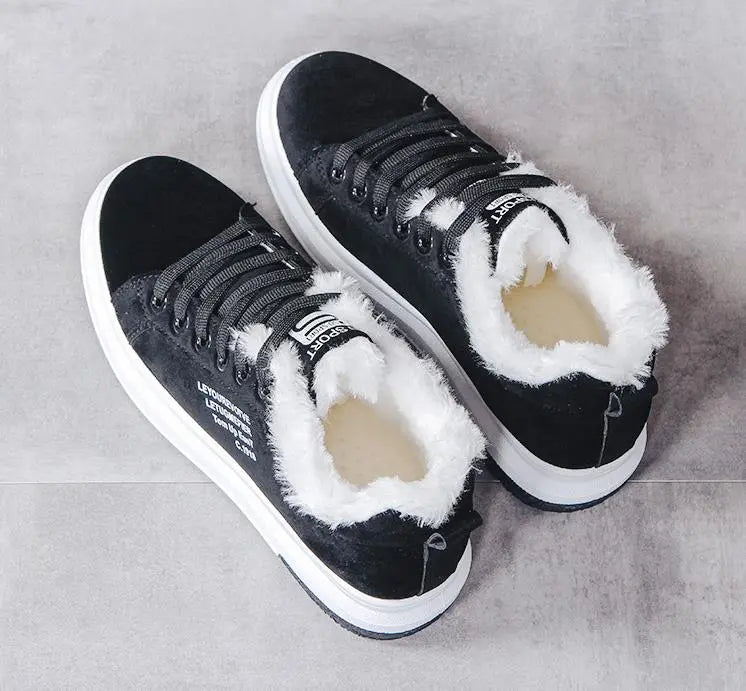 Jovie | Sneakersy z Fleece'owym Wypełnieniem na Grubej Podeszwie