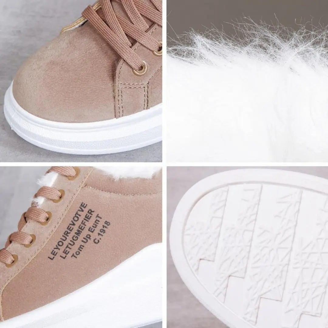 Jovie | Sneakersy z Fleece'owym Wypełnieniem na Grubej Podeszwie